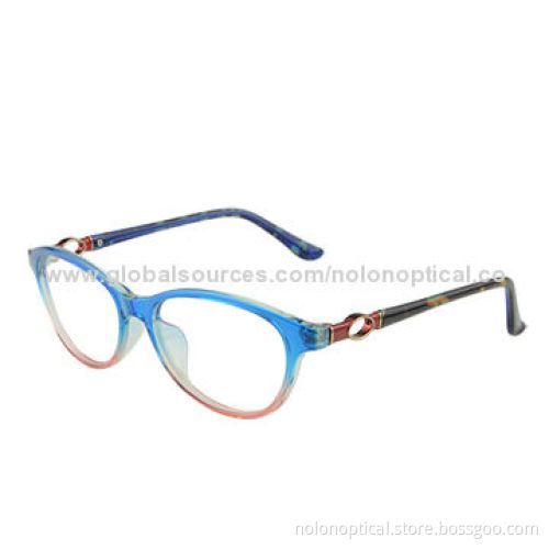 Retro Round Cat Eye Glasses, Front with Two Tone Acetate Color